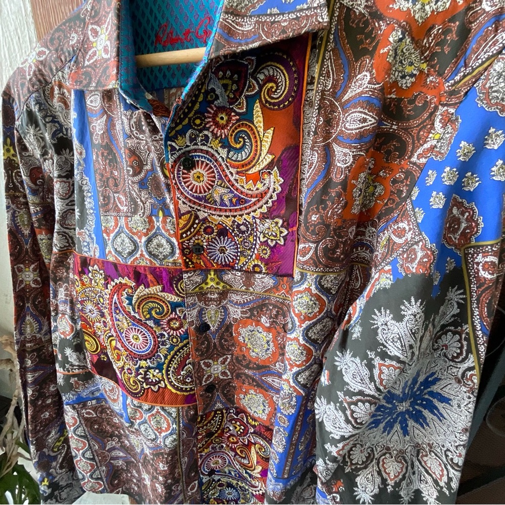Robert Graham Limited Edition patchwork paisley button down long sleeve XL